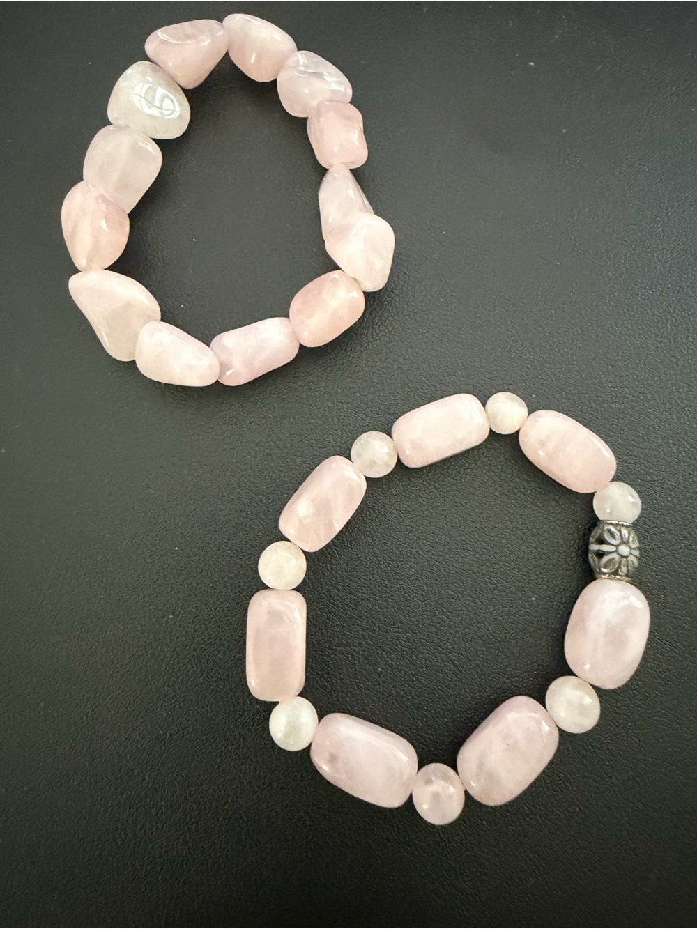 Handcrafted Rose Quartz Bead Bracelet - Soft Pink Gemstone